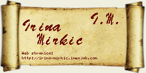 Irina Mirkić vizit kartica